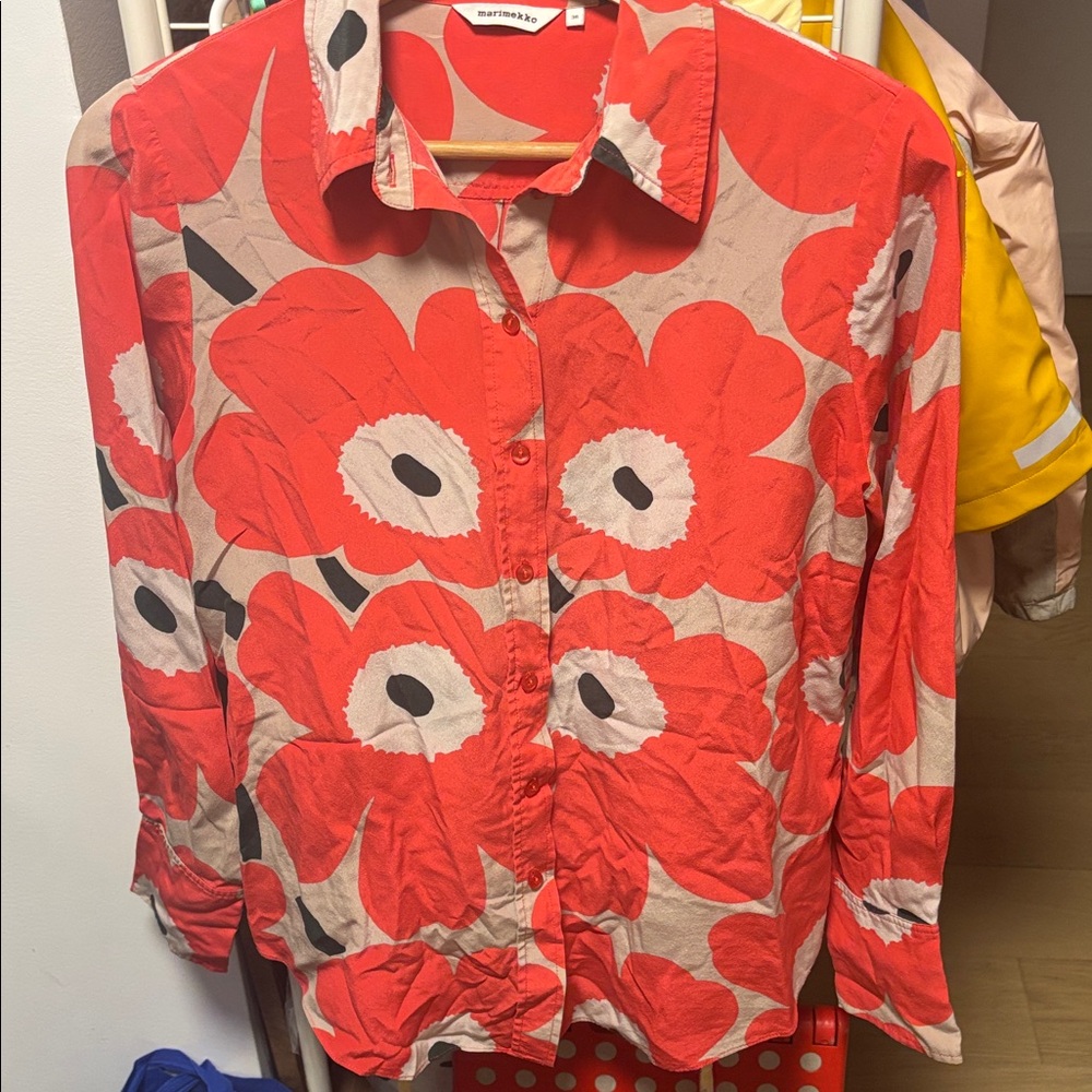 Silk Marimekko Women's Shirt - size 36! Gorgeous!